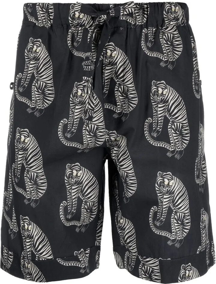 Sansindo tiger-print pajama shorts