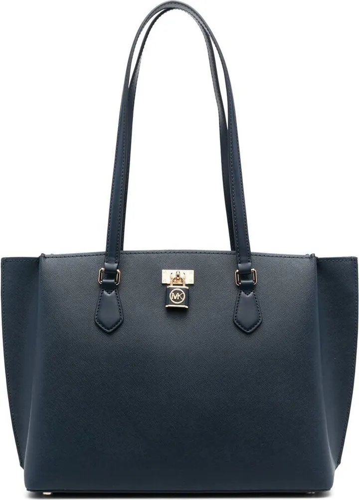 Padlock-Detail Leather Tote Bag