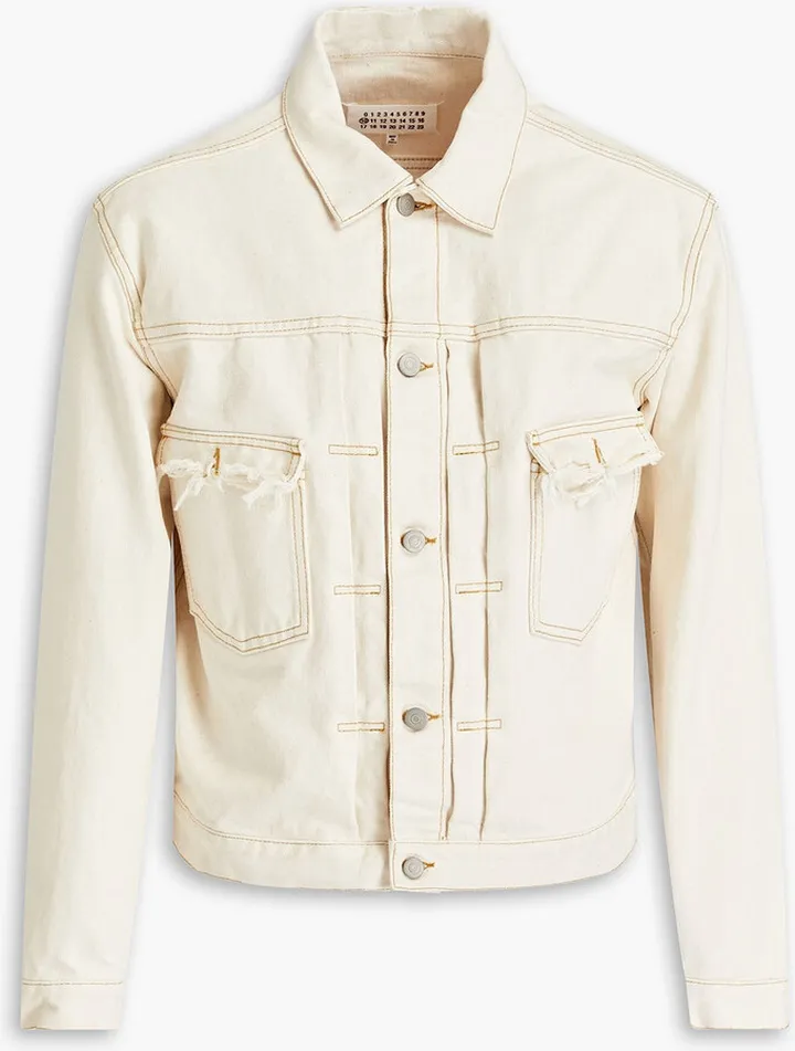 Pleated denim jacket