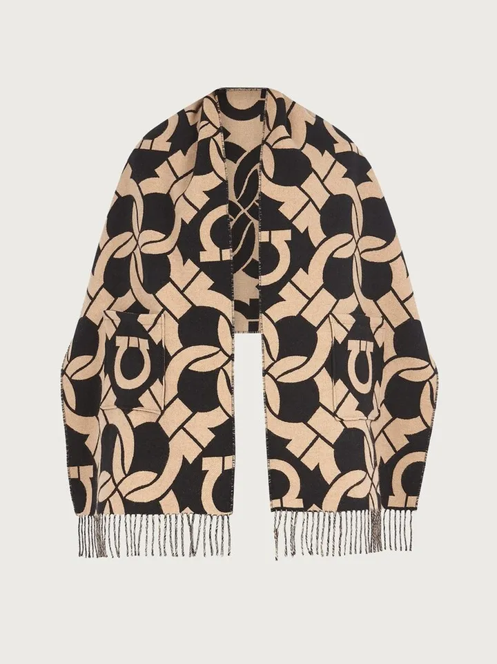 Ferragamo Women Gancini scarf Black