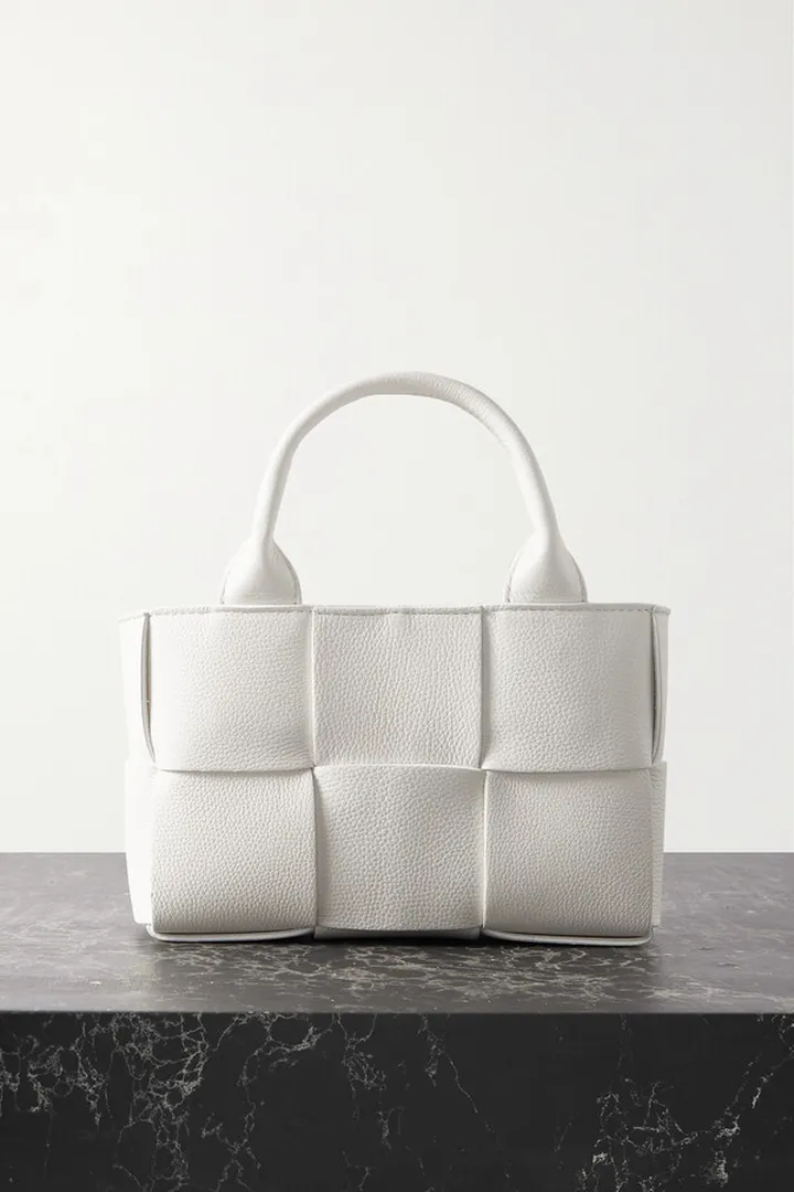 Bottega Veneta - Candy Arco Intrecciato Textured-leather Tote - White