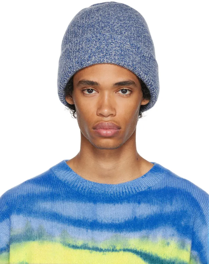 The Elder Statesman Blue Parker Beanie