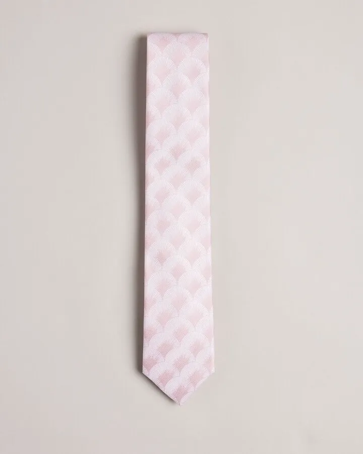 Fan Jacquard Tie in Dusky Pink