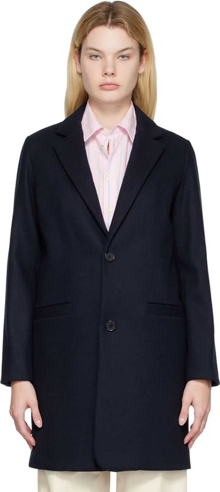 A.P.C. Navy Carver Coat
