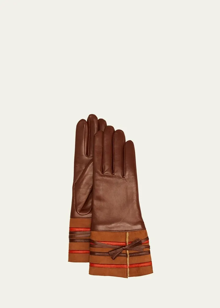 Belino Double Face Leather & Cashmere Gloves