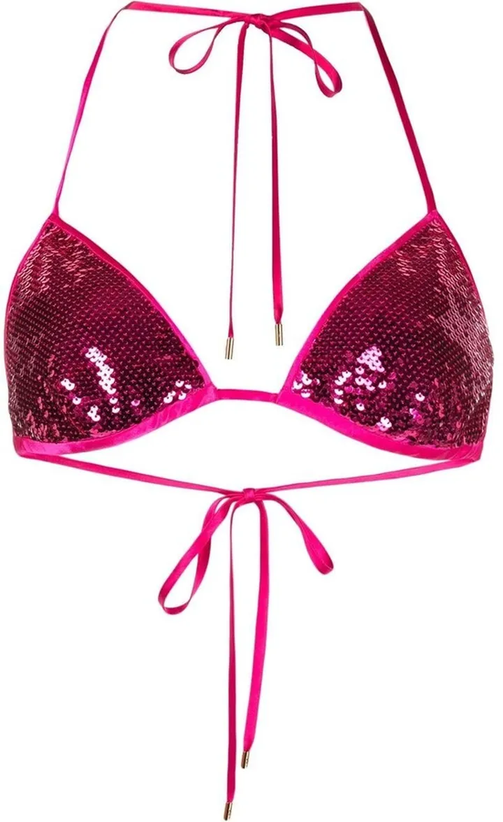 Sequinned Halterneck Bralette