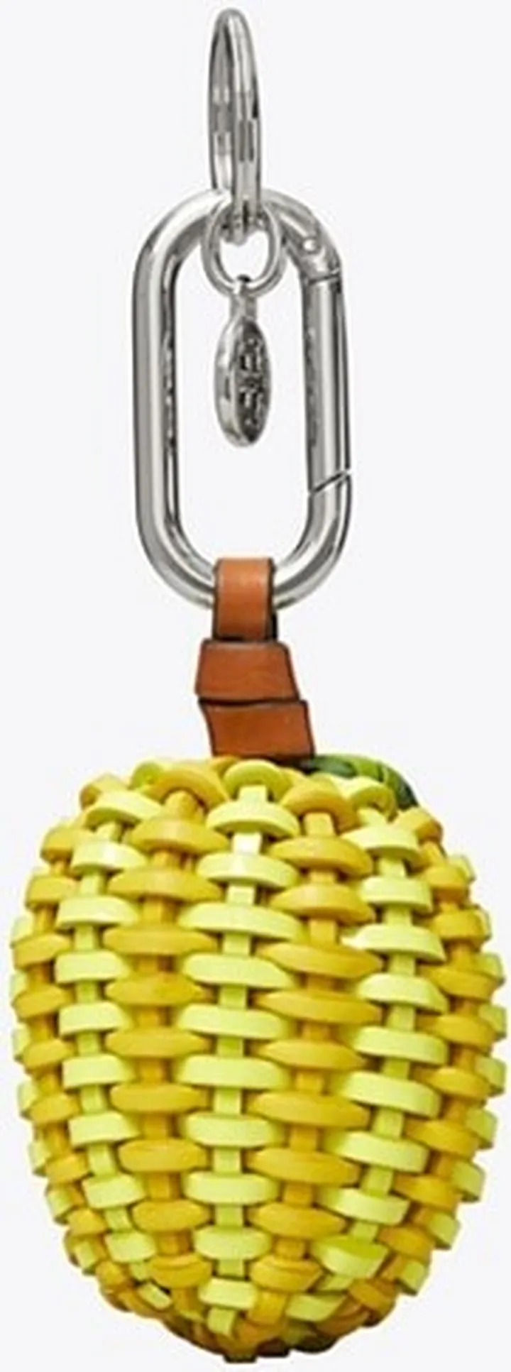 Leather Woven Lemon Key Ring