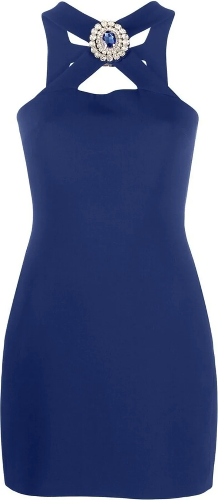 Crystal-Embellished Halterneck Mini Dress