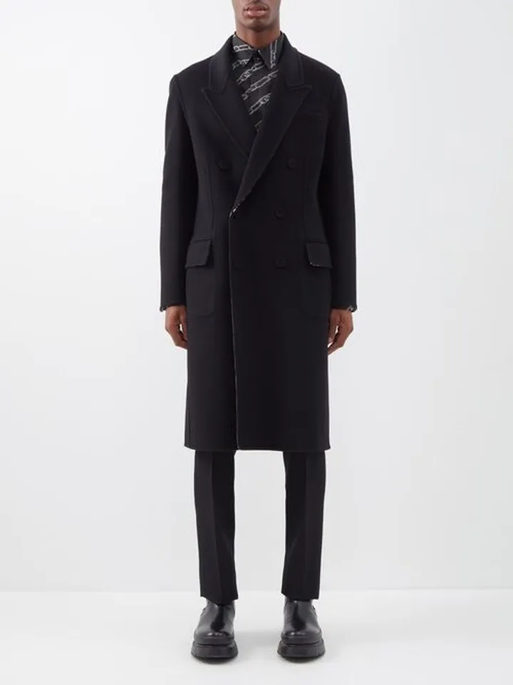 Double-breasted Reversible Wool-blend Overcoat