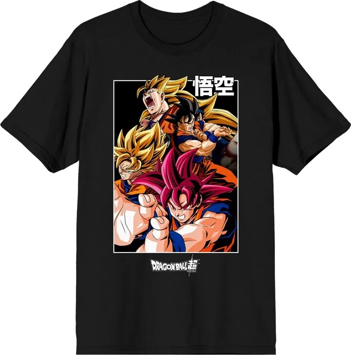 Dragon Ball Goku Super Saiyan Character Men’s Black T-Shirt-3XL