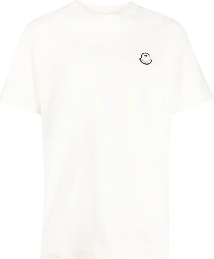 White Logo-Patch Short-Sleeved T-Shirt