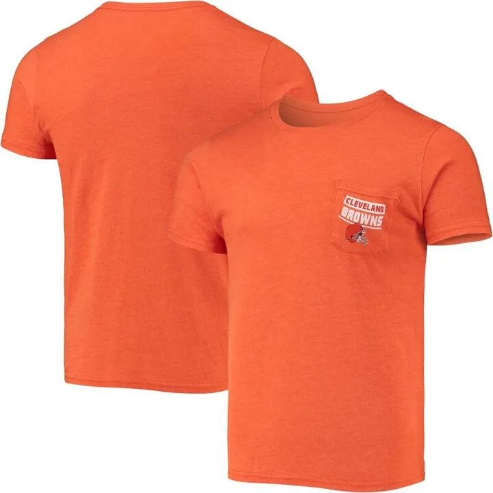 Men's Heathered Orange Cleveland Browns Field Goal Pocket Tri-Blend T-shirt