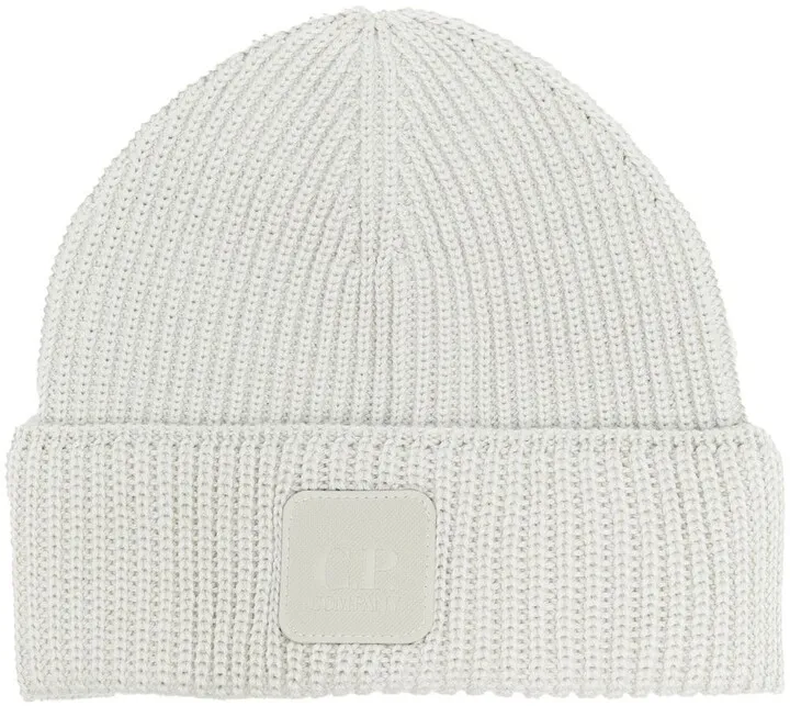 Logo-Patch Ribbed Beanie