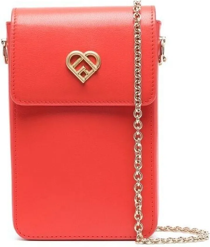 Heart-plaque crossbody bag