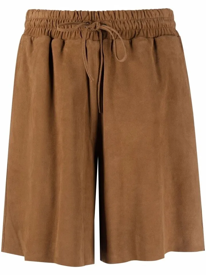 Elasticated Waistband Suede Shorts