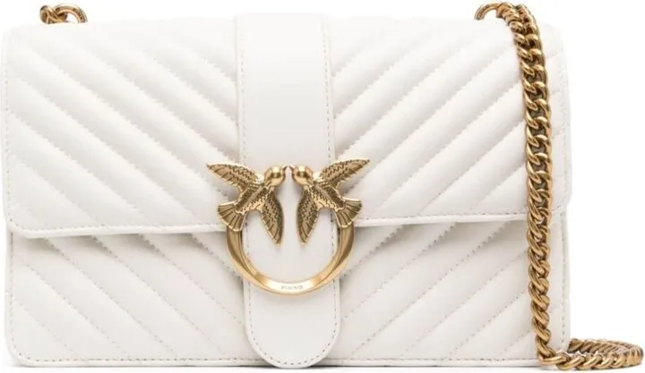 White Love Classic Icon Quilted Crossbody Bag In Leather Woman