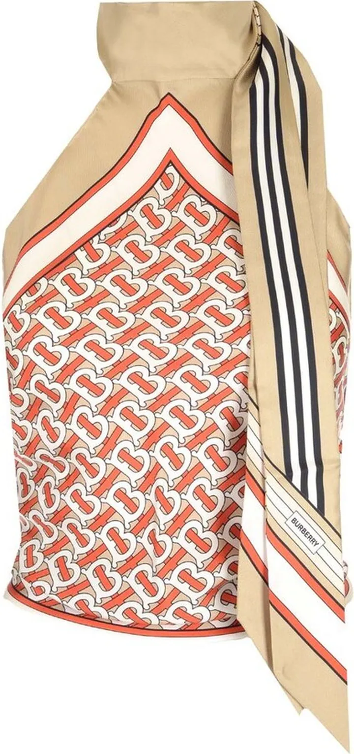 Burberry Halterneck Sleeveless Scarf Top