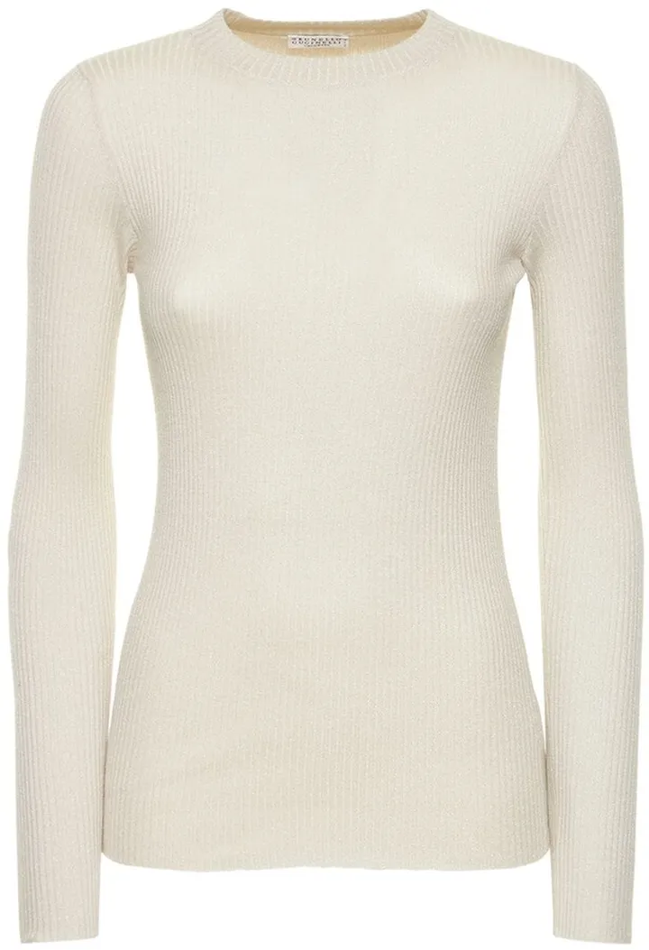 Cashmere blend rib knit top