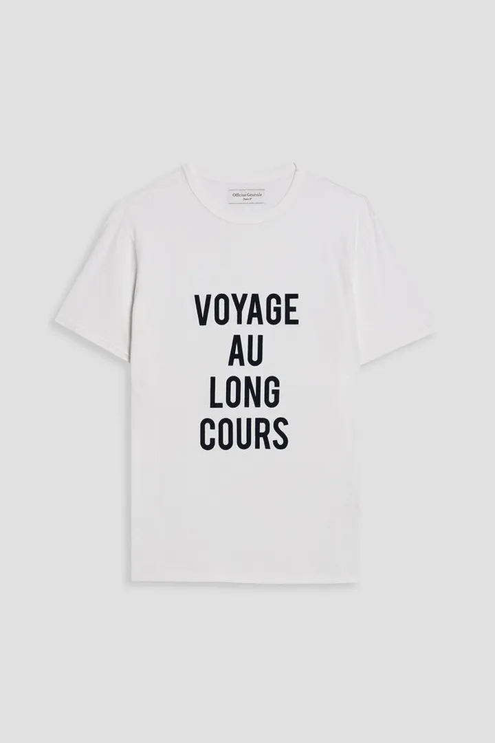 Flocked cotton-jersey T-shirt