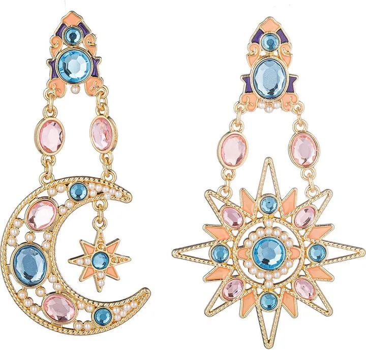 Star & Moon Dangle Earrings