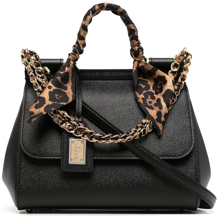Scarf-Trim Tote Bag