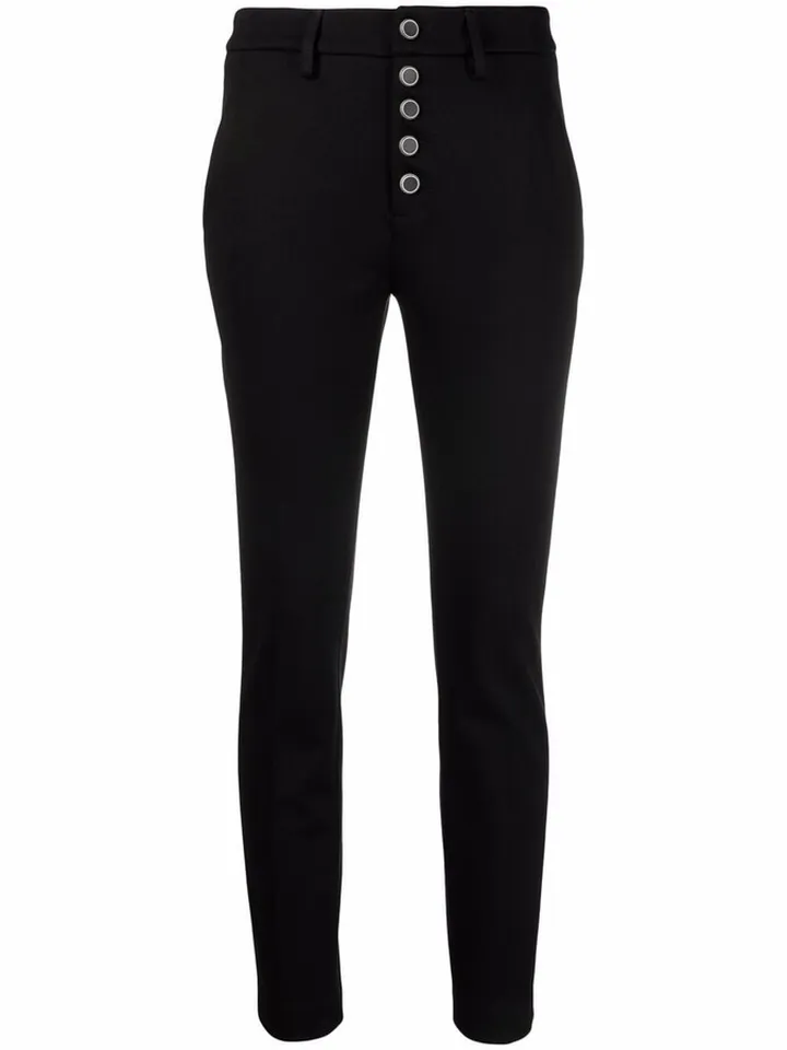 High-Waisted Slim-Fit Trousers