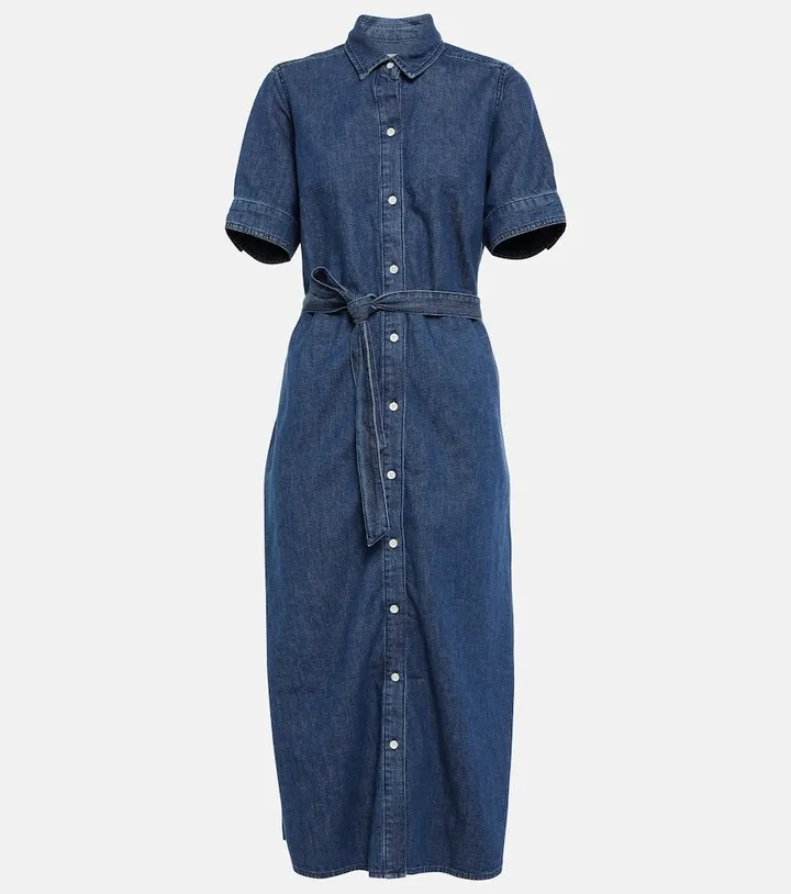 Tie-waist shirt dress