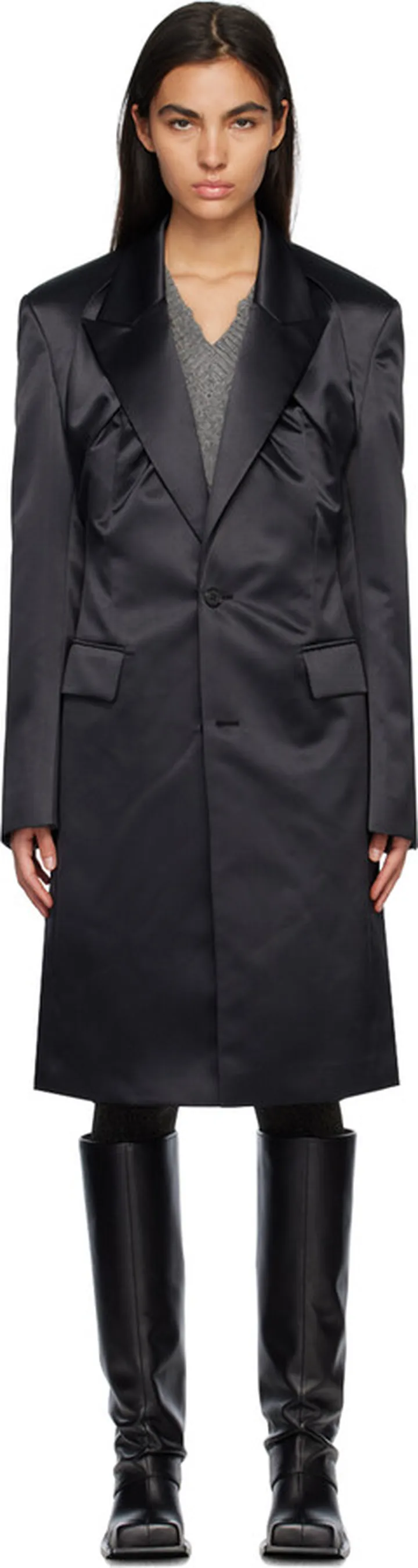 We11done Black Single-Breasted Coat