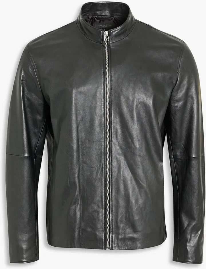 Archive slim-fit leather jacket
