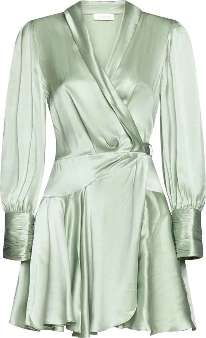 Zimmermann Wrap V-Neck Mini Dress