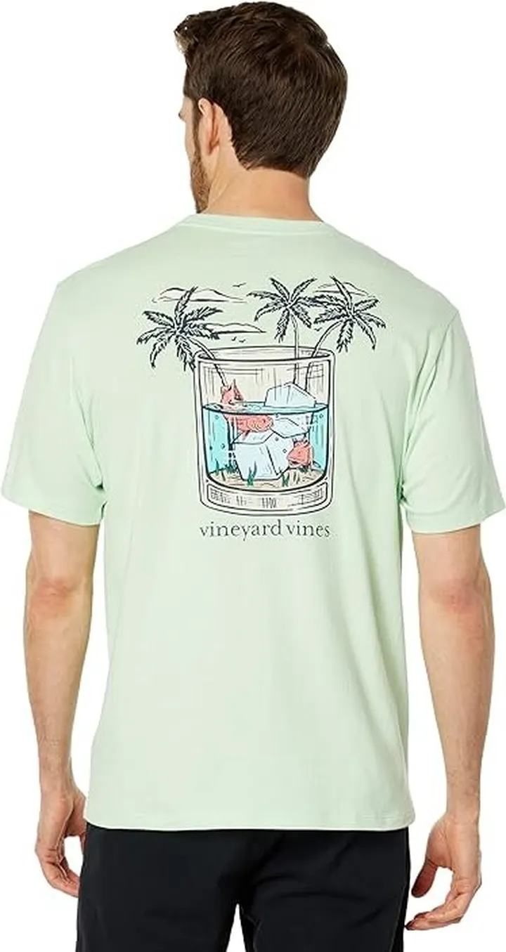 Vineyard Vines Whiskey Fish Short Sleeve Tee (Aloe) Men's Clothing