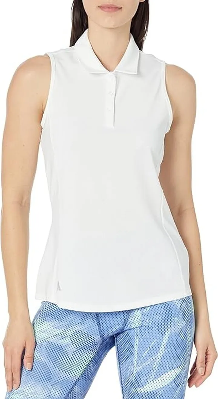 adidas Golf Texture Polo Shirt (White) Women's Clothing