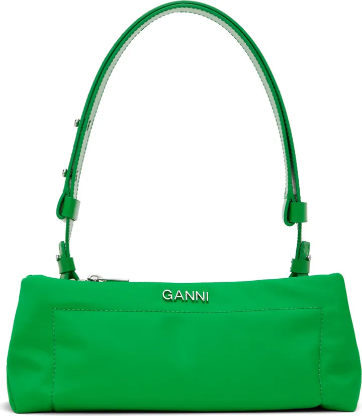 GANNI Green Pillow Baguette Bag