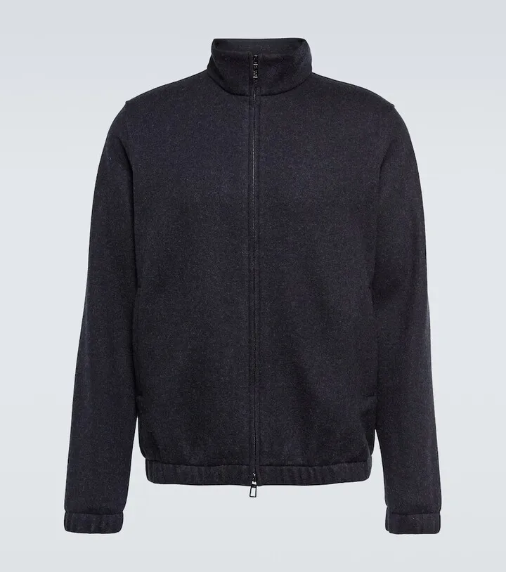 Cashmere zip-up sweater