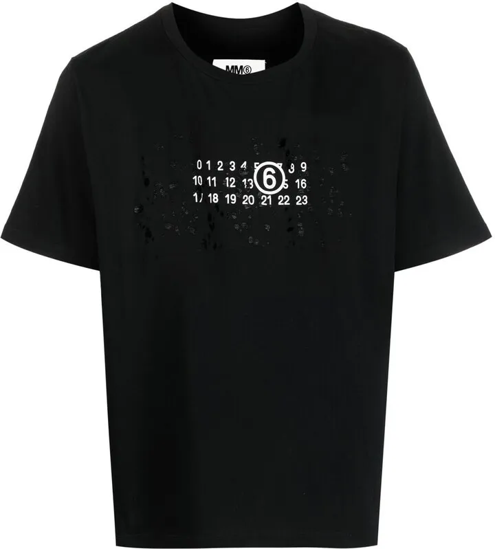number-motif cotton T-shirt