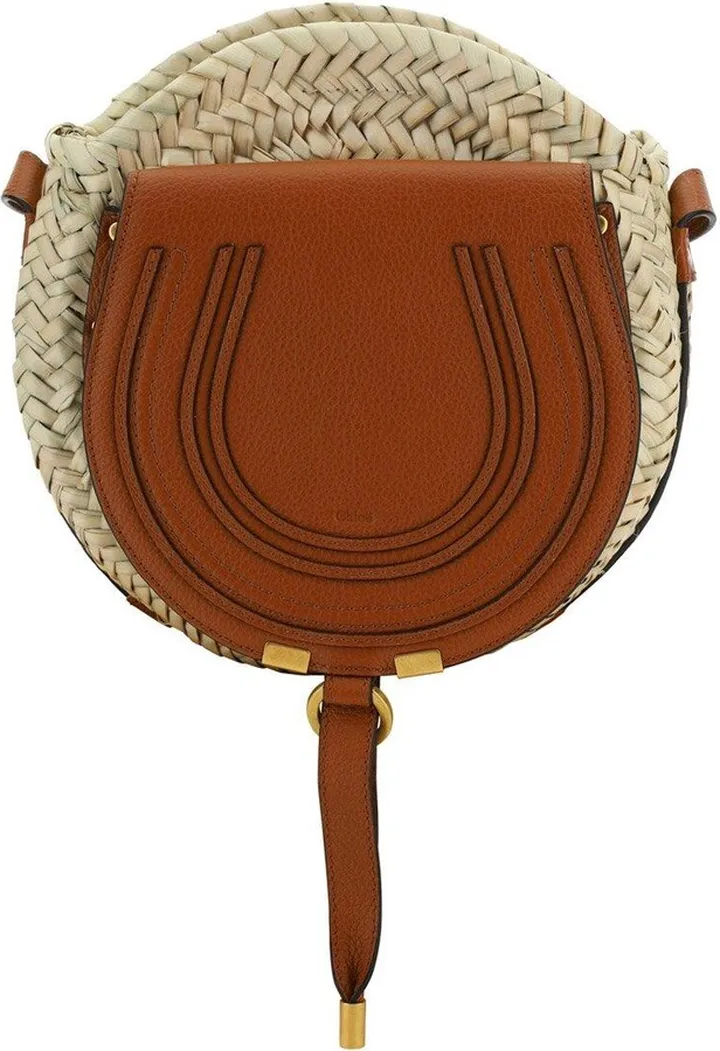 Marci Raffia Logo Detailed Crossbody Bag