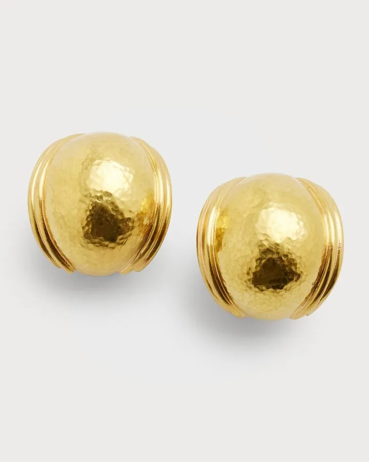 19k Gold Puff Earrings