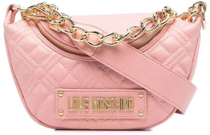 Logo Plaque Quilted Tote Bag