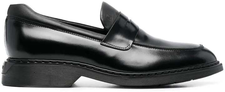 Almond-Toe Leather Loafers