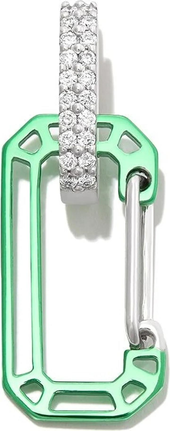 18kt White Gold Carabiner Diamond Earring