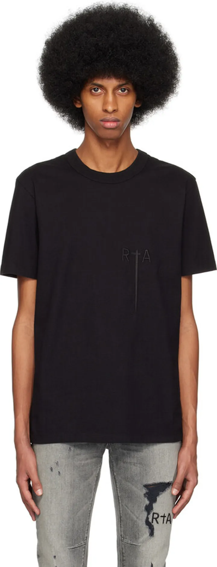 RtA Black Crewneck T-Shirt