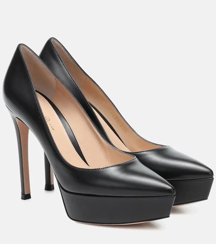 Dasha leather platform pumps
