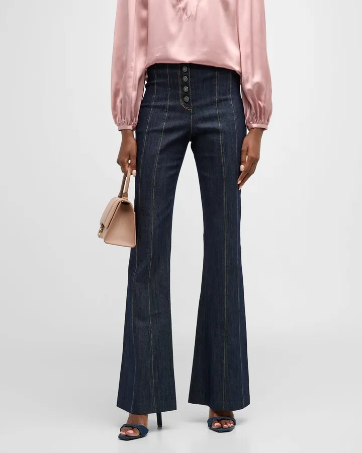 Carolina Flare-Leg Denim Jeans