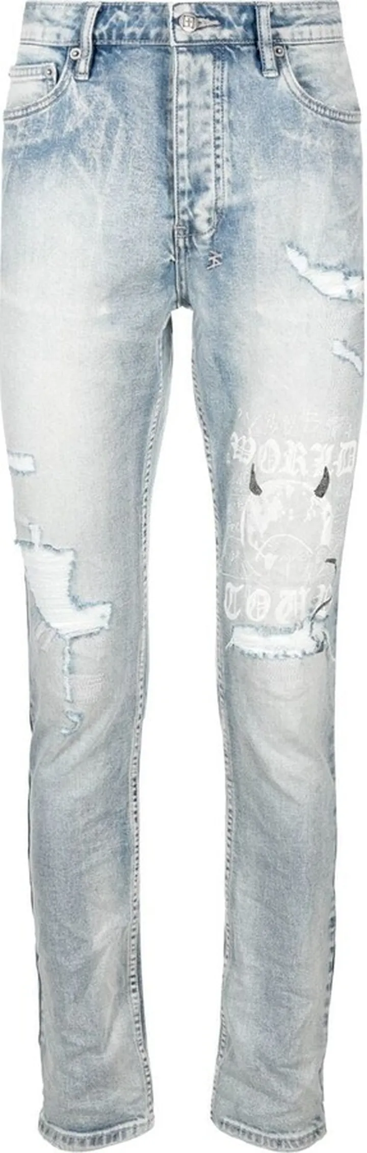 Ripped-Detail Denim Jeans
