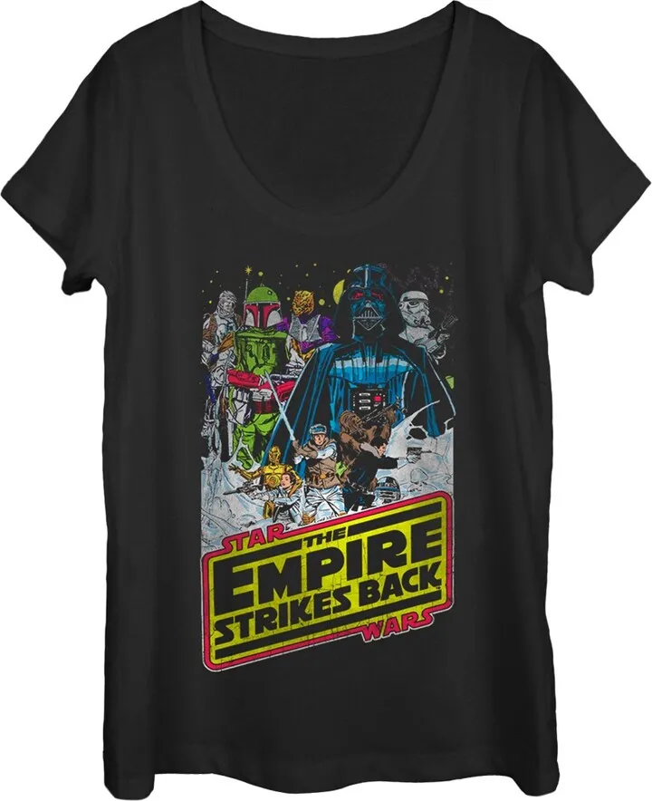 Women's Star Wars Empire Strikes Back Scoop Neck - Black - Medium