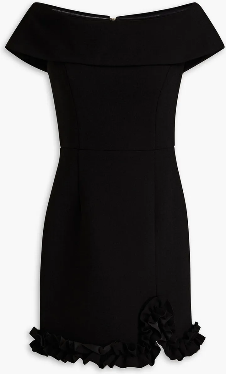 Amina ruffled crepe mini dress