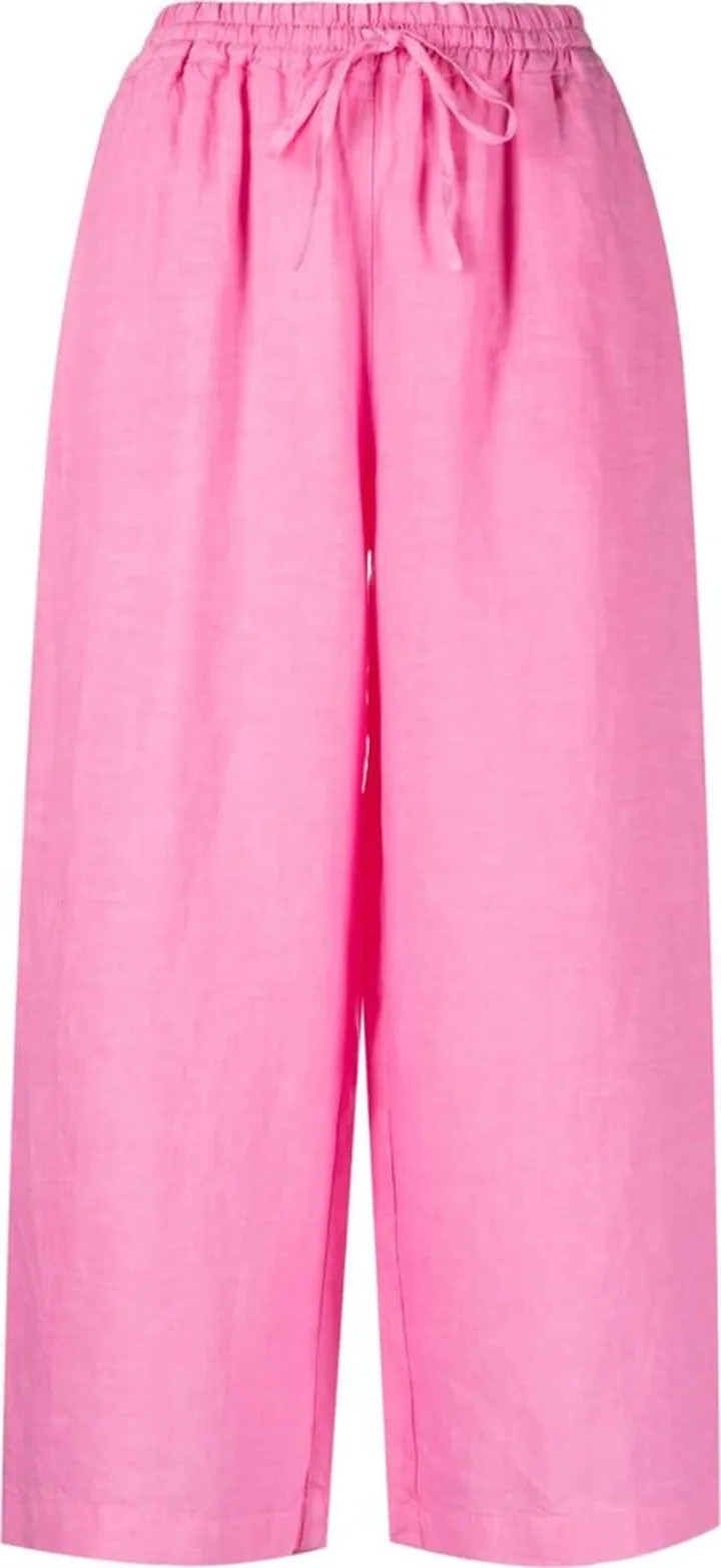 Drawstring Waist Cropped Trousers