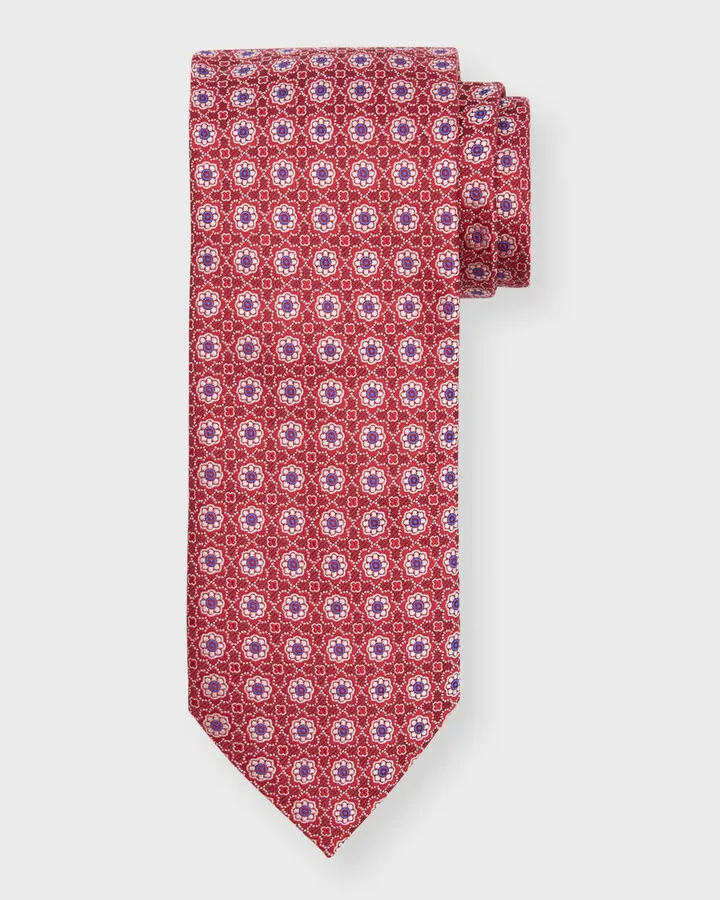 Men's Medallion Jacquard Silk Tie