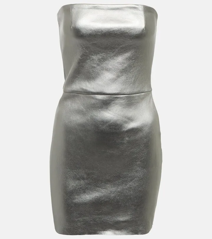 Amina strapless leather minidress