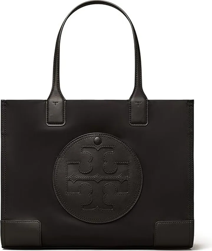 Tory Burch Ella Small Tote (Black) Handbags